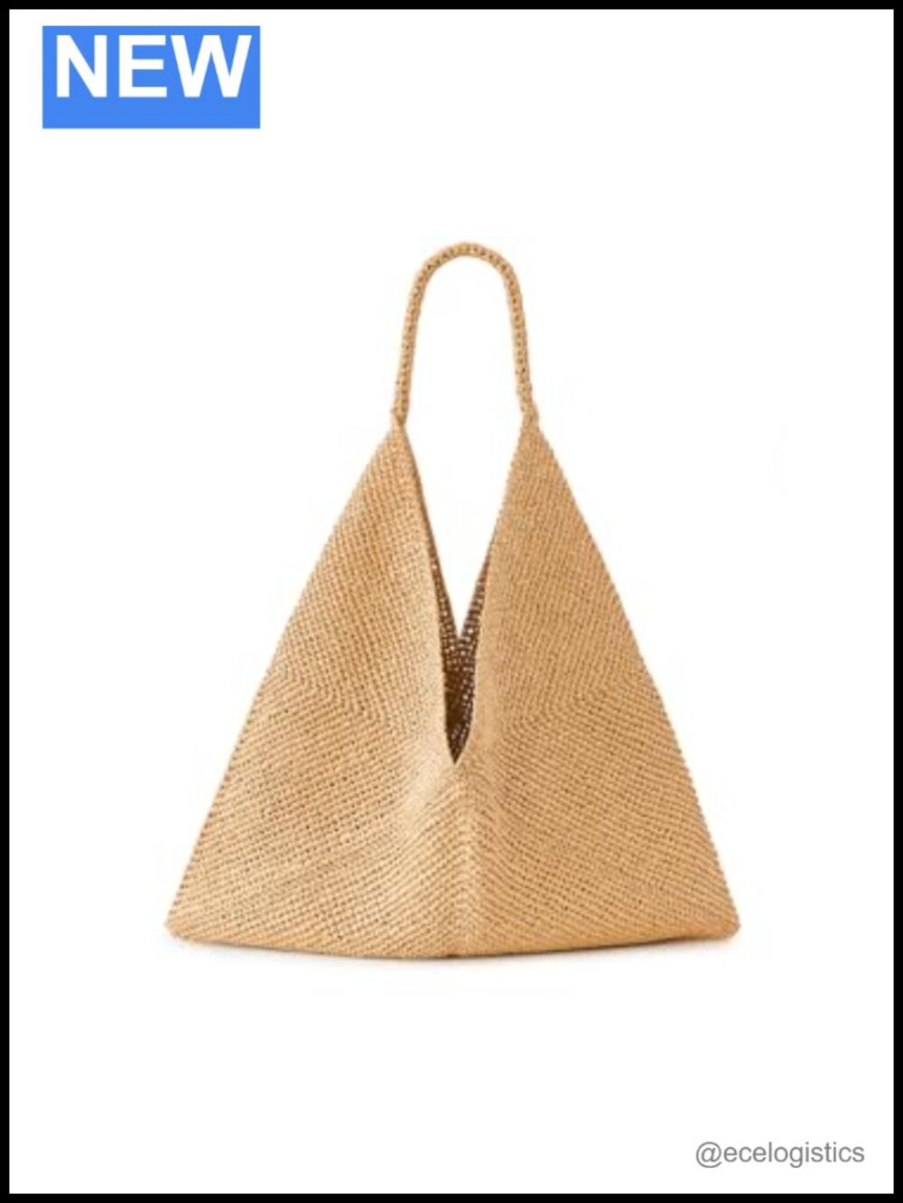 Woven Tubular Handle Hobo Bag Paper Yarn Slouch Shoulder